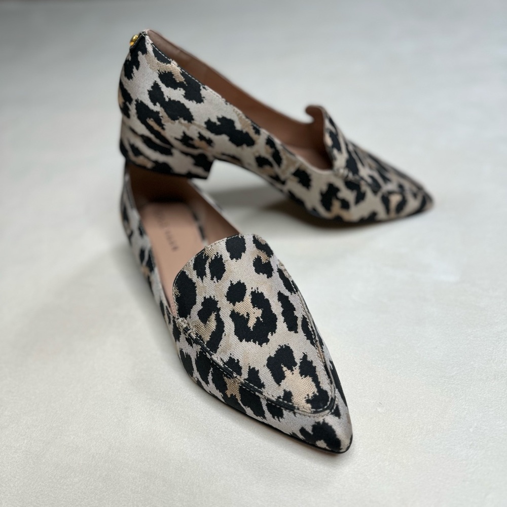 Cole Haan pointed toe flat.  Pale toned leopards print. Size 6.